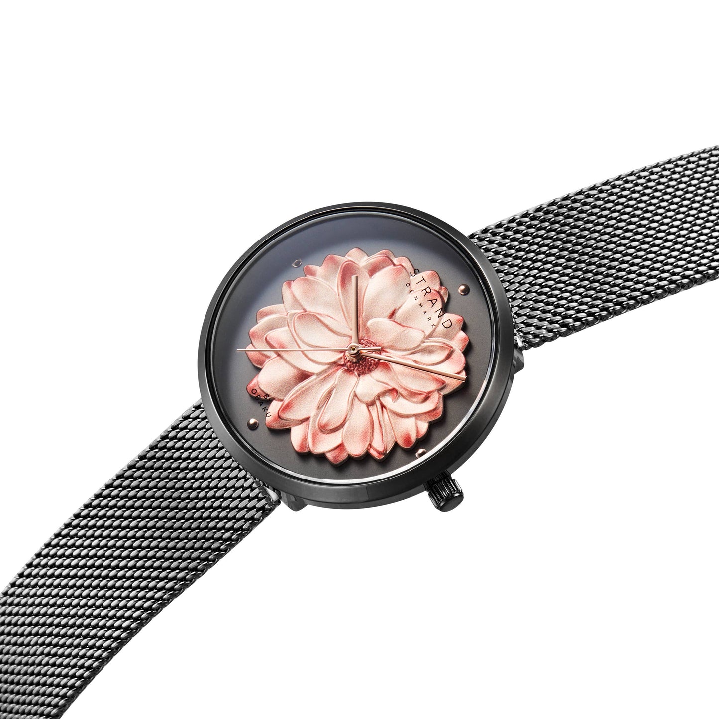 Blossom - Granite - Rose gold flower embossed dial watch