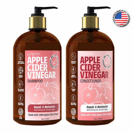 Apple Cider Vinegar Shampoo and Conditioner Gift Set, 32 oz