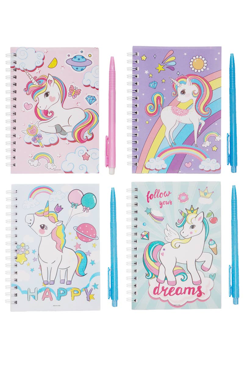 Unicorn 60 Page Mini Diary Notebook with Pen