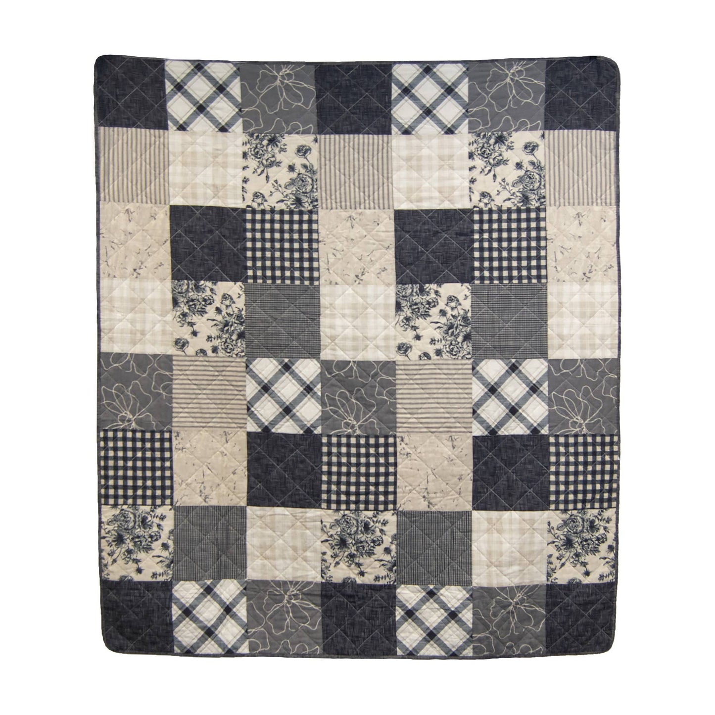 Donna Sharp Augusta Cotton Pieced Quilted Throw Blanket