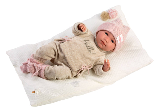 16.5" Soft Body Crying Newborn Doll Briana with Cushion