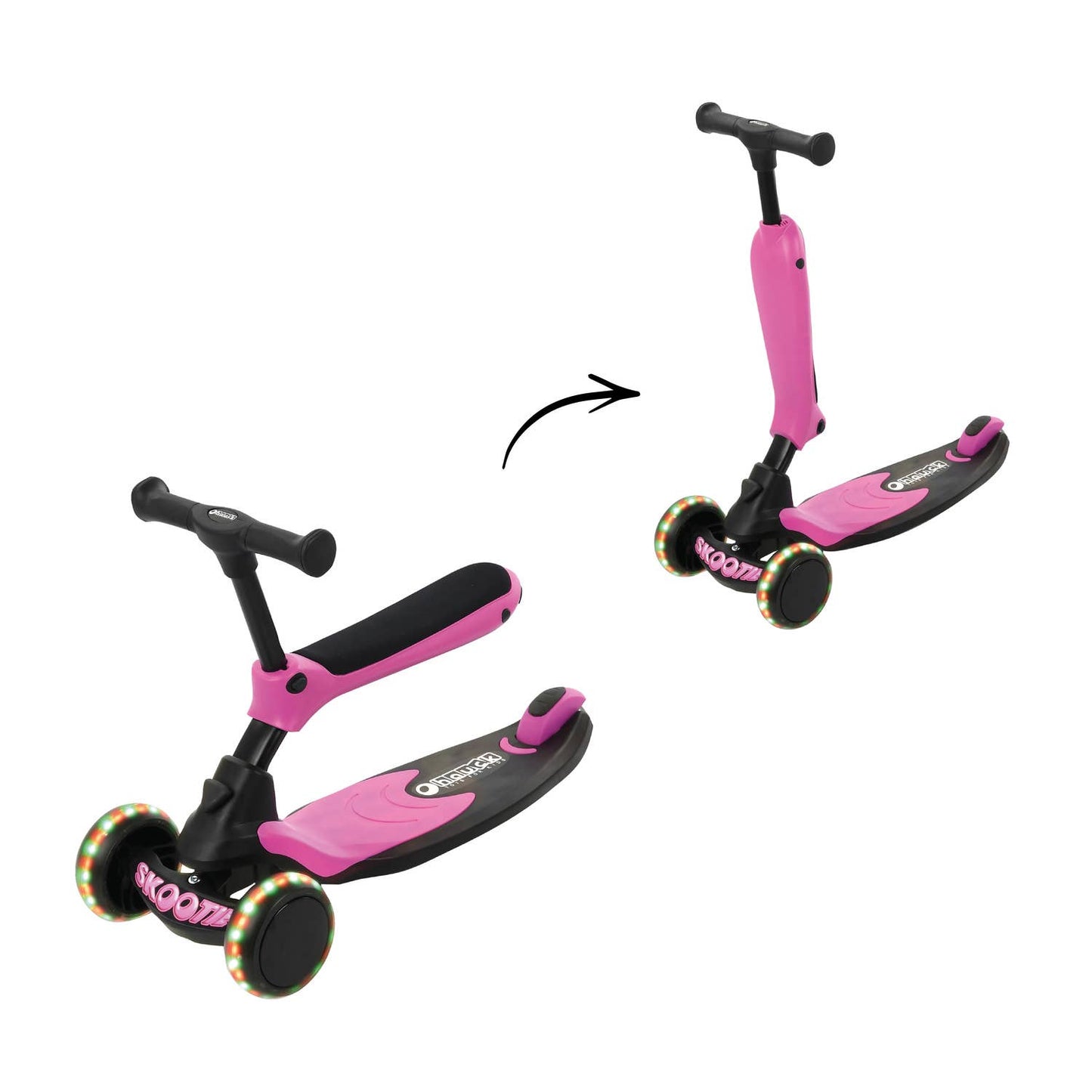 Hauck Skootie Neon Pink Ride-on and scooter in one