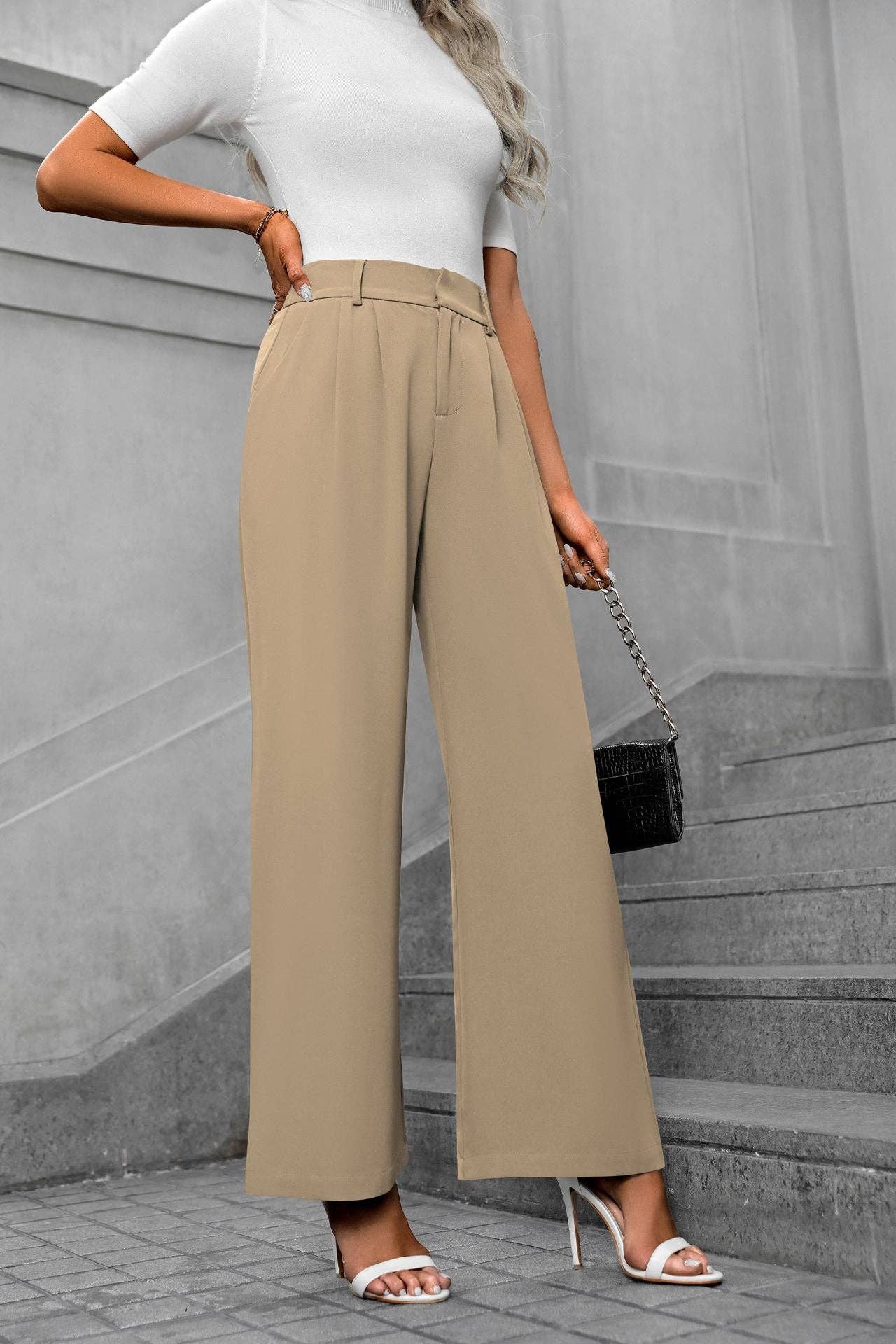 Women's Loose Casual Temperament Wide Leg Straight Suit Pants