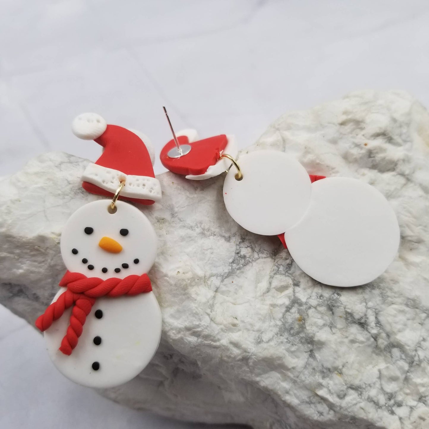 Christmas Snowman Polymer Clay Earrings