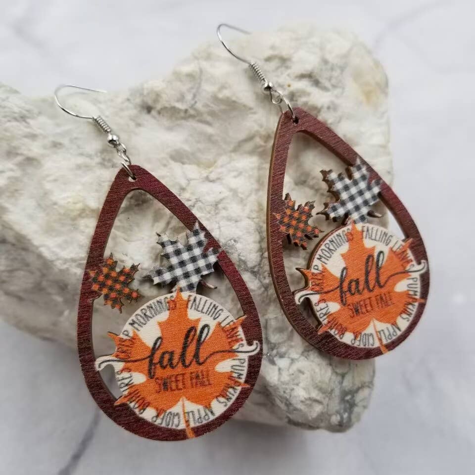 Sweet Fall Maple Leaf Earrings