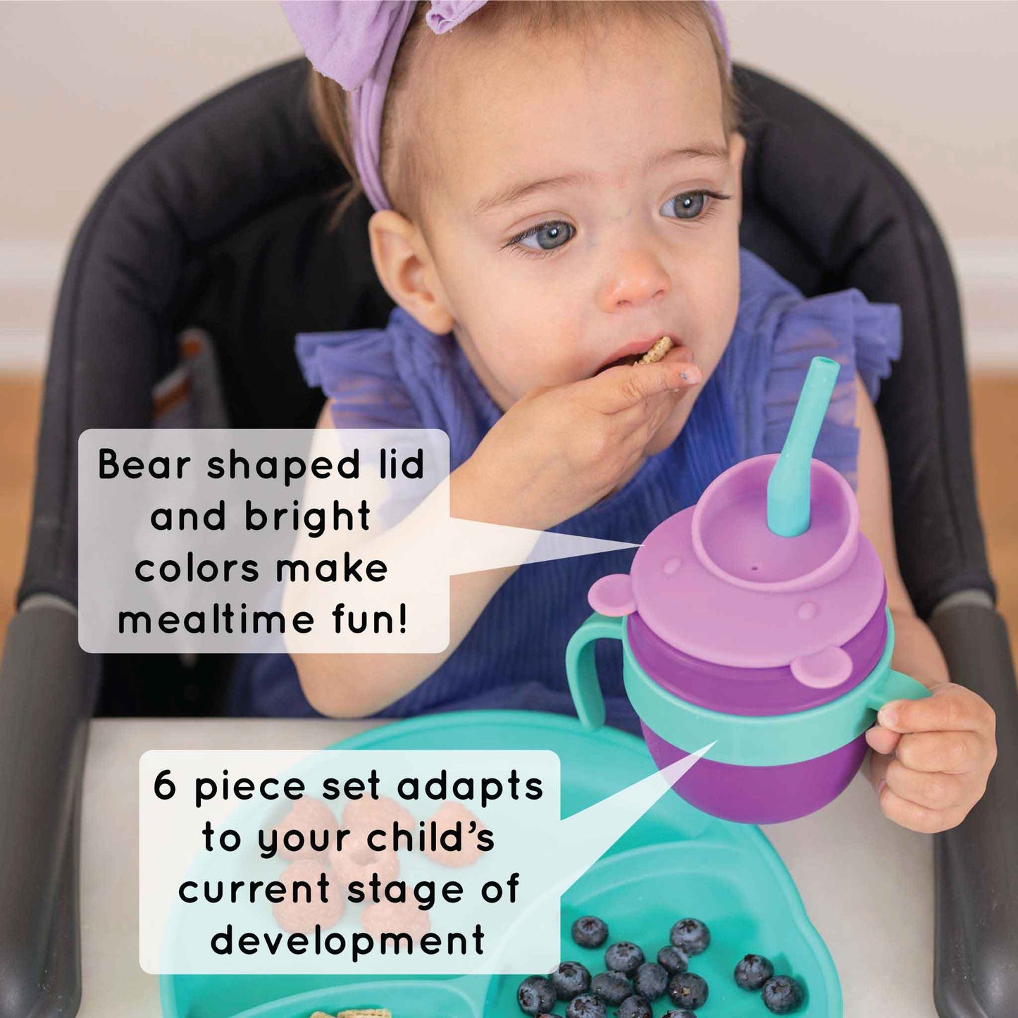 321 Grow Easy Learn Silicone Drink & Snack Set - Watermelon