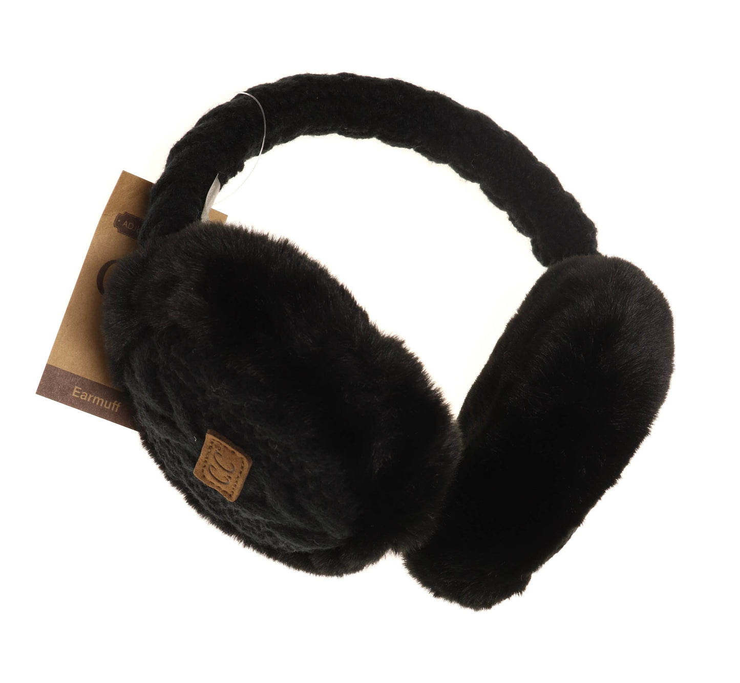 Cable Knit Faux Fur Earmuff