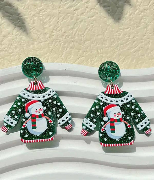 CHRISTMAS THEME UGLY SHIRT EARRING