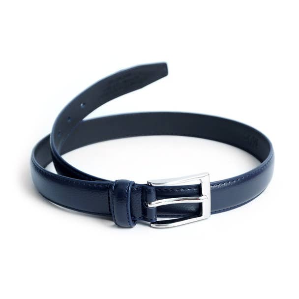 Boy's Genuine Leather Dress Navy Belt