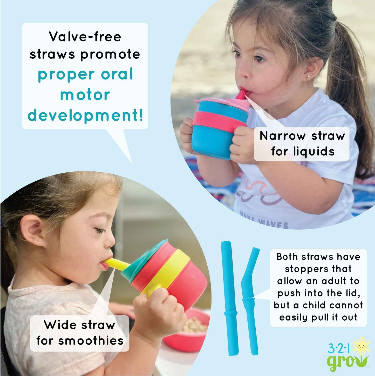 321 Grow Easy Learn Silicone Drink & Snack Set - Watermelon