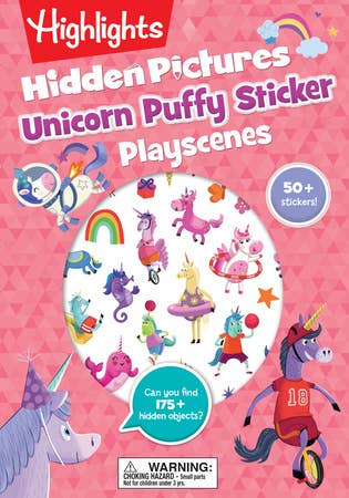 Unicorn Hidden Pictures Puffy Sticker