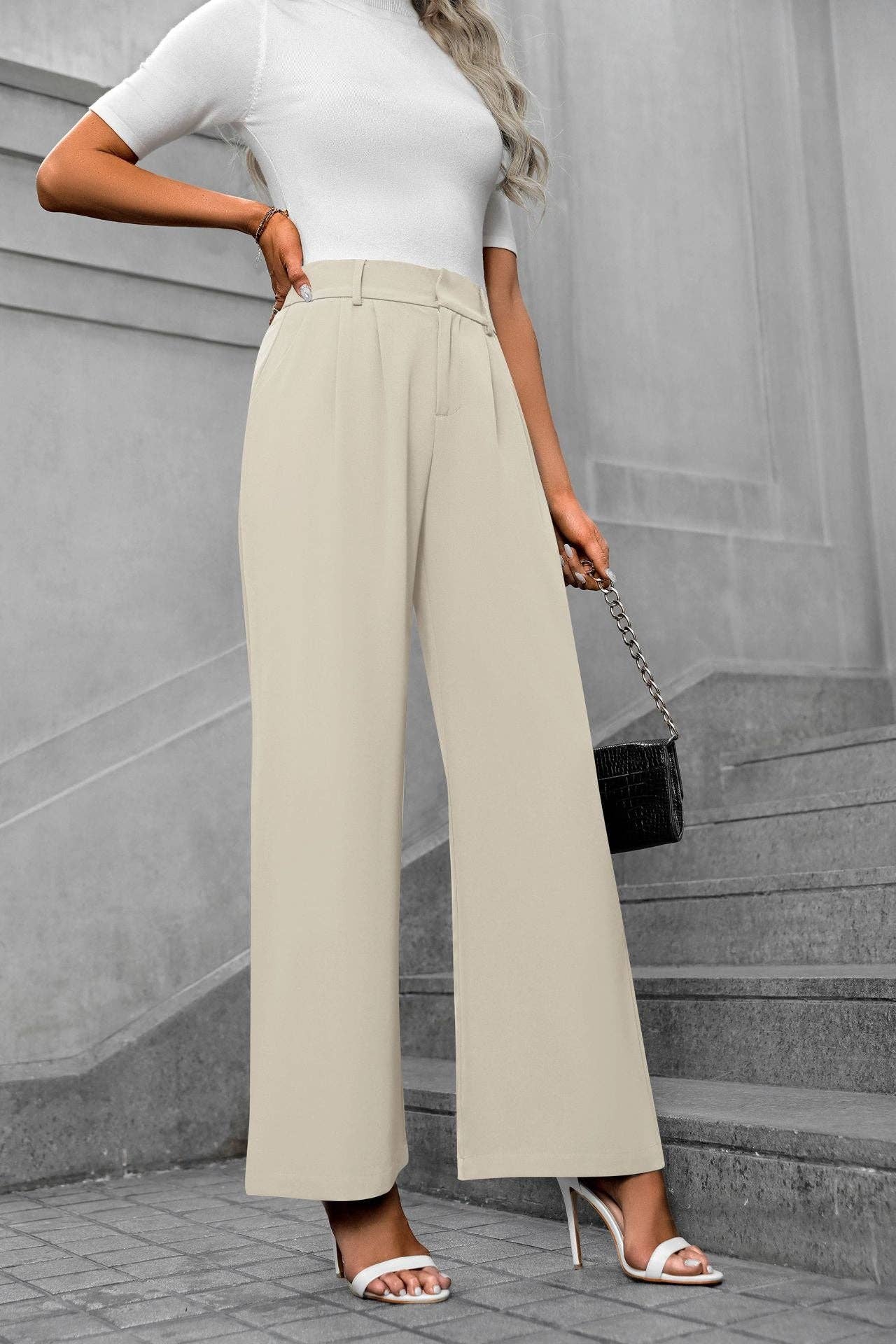 Women's Loose Casual Temperament Wide Leg Straight Suit Pants