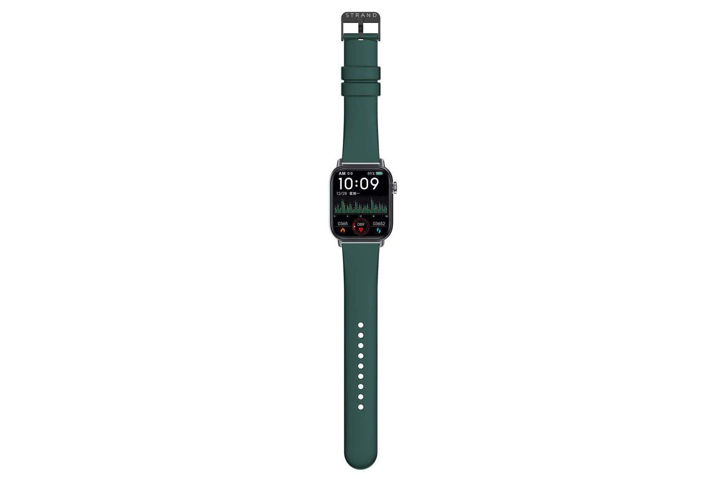 Smart Rectangle Green silicon watch works w/Android & Apple